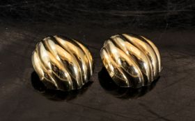 Pair of 9ct Gold Clip on Earrings, in the form of shells, stamped 375. Weight 3.