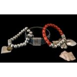 Three Bibi Bijoux Bracelets comprising a chunky beaded silver bracelet by Bibi Bijoux featuring a