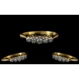 18ct and Platinum - Ladies 5 Stone Diamond Set Ring. c.1920's. The Diamonds of Excellent Colour