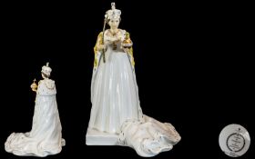 Coalport - Hand Painted Queen Elizabeth II Bone China Figure to Celebrate The Diamond Jubilee of Her