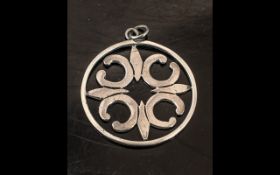 Large Scottish Celtic Silver Pendant, Scottish Silver Pendant in the Celtic form,