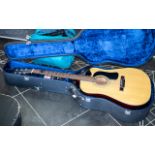 Washburn Acoustic Guitar, in fitted case.