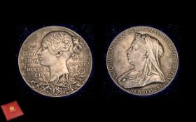 1837-1897 Queen Victoria Diamond Jubilee Silver Medal in original case.