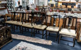 A Chinoiserie Decorated Oval Dining Table & Six Chairs,