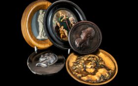 Collection of Medallions & Plaques, to include unmarked Jasperware figure of Moses,