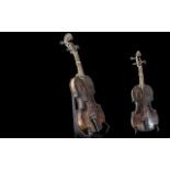 Rare Antique Violin Sampler. Rare Sampler In form of a Violin. Violin Sampler Often Used by Small