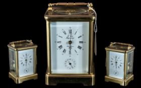 A French L'Epee Carriage Clock with repeating mechanism, not working, spares or repairs.