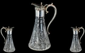 Silver Plated Claret Jug, height 11".