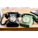 Two Vintage Telephones, comprising a black GPO 312L in black bakelite type,