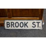 Aluminium Street Sign 'Brook Street' from 1930s/40s, length 27" x 7".