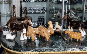 Collection of Various Assorted Porcelain Horses, Cows & Bulls, all as found,