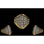14ct gold - Attractive and Good Quality Pave Diamond Set Fashion Ring,