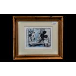 Disney Print 'Mickey's Surprise Party 1939', mounted, glazed and framed, print measures 10" x 8",