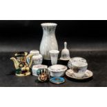 Collection of Ceramics, comprising a Wedgwood dressing table set 'Angela', vase, trinket pots,