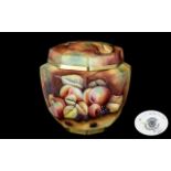 Caverswall Hand Painted Bone China Fruit Pattern Large Ginger Jar, measures 7" tall,