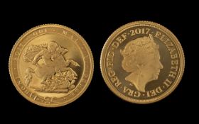 Elizabeth II 22ct Gold Honi-Soit-Qui-Maly Pense - Date 2017. Mint Coin - Please Confirm with Photo.
