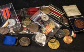 A Collection of Medals and Medallions to include Metropolitan Police 1911,