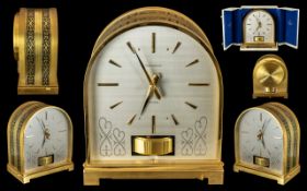 Jaeger-Le-Coultre ATMOS Model 'Borne' Horological Gilt Metal Mantel Clock. Circa 1965.