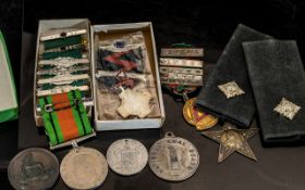 Small Collection of Medals to include a WWII medal and box, Red Cross medals 1950's,