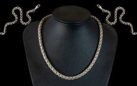 A Vintage Superior Quality Sterling Silver, Triple Link Necklace & Matching Bracelet,