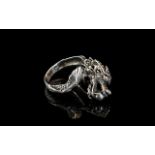 Solid Silver Chinese Dragon Ring. Ring o