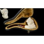 Meerschaum Pipe In Fitted Case Showing A