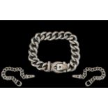 Gents Solid Sterling Silver Curb Bracele