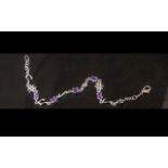 Amethyst Music Motif Station Bracelet, o