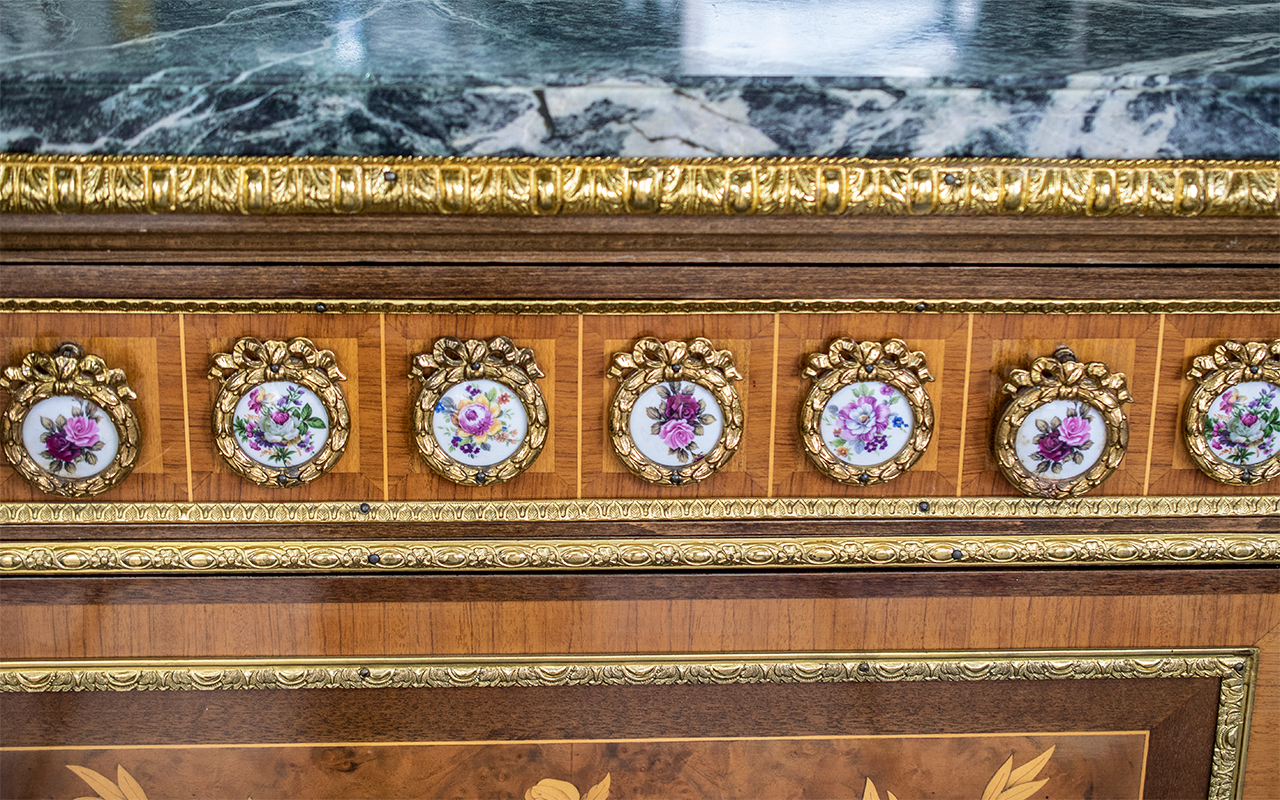 A Louis XVI Style Bow Fronted Marble Top - Image 3 of 5