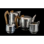 Four Piece Picquot Ware Tea Set, compris