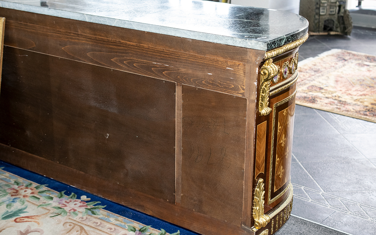 A Louis XVI Style Bow Fronted Marble Top - Image 5 of 5