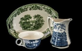 Two Pieces of Meakin Blue & White Potter