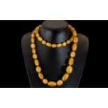 Graduated Amber Coloured Bead Necklace