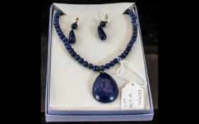 Lapis Lazuli Necklace & Earring Set, com