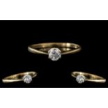 Ladies - Attractive 9ct Gold Single Ston