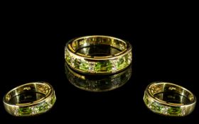Peridot Band Ring, octagon cut, spring g