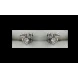 Ladies 18ct White Gold Pair of Attractiv