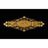 A Victorian 15ct Gold Diamond Set Brooch