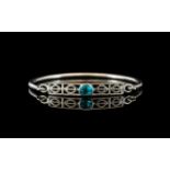 Blue Topaz Bangle, lovely quality silver