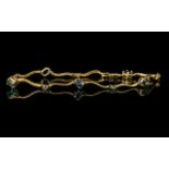 18ct Gold Gem Set Bracelet, Fancy link C