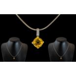 Attractive Sterling Silver and Citrine S