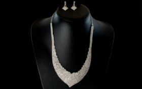 Brilliant White Crystal V-Shape Necklace
