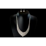 Brilliant White Crystal V-Shape Necklace