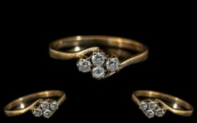 Ladies - Petite 9ct Gold Diamond Set Rin