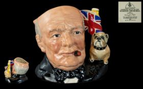 Royal Doulton - Special Edition Hand Painted Character Jug of the Year 1992 ' Winston Churchill ' (