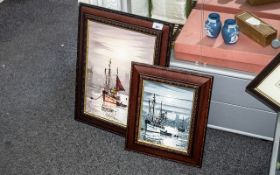 Two Original Oil Paintings of Sea and Sailing Ships Scenes.