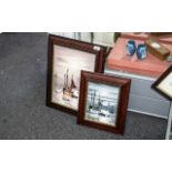 Two Original Oil Paintings of Sea and Sailing Ships Scenes.