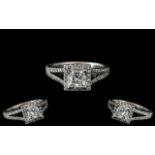 Platinum - Superb Split-Set Diamond Set Dress Ring.