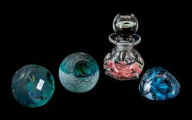 Caithness Glass Paperweights comprising blue glass weight,
