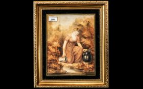 Watercolour of a Water Maiden, in a gilt swept frame, mounted and glazed, overall size 14" x 16".